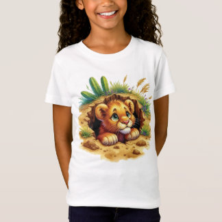 T-Shirt Filles mignonnes amoureuses de lion