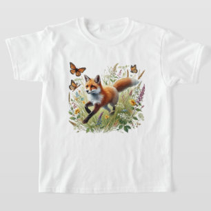 T-shirt Filles mignonnes amoureuses de renard