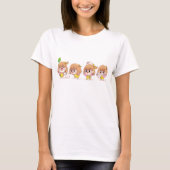 T-shirt Filles Mignonnes Avec Chats (Devant)