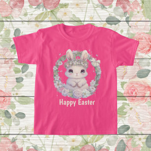 T-shirt filles mignonnes Joyeux lapin de Pâques