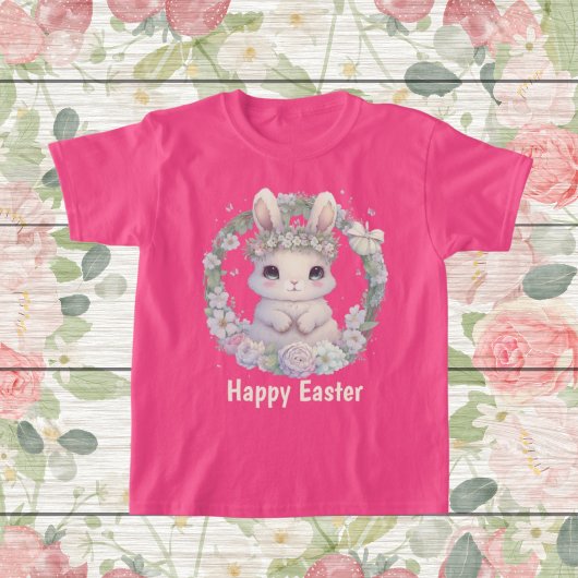T-shirt filles mignonnes Joyeux lapin de Pâques