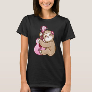 T-shirt Filles mignonnes Ukulele Uke Guitare rose Kid Slot