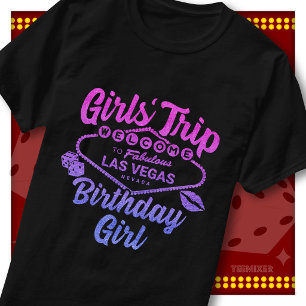 T-shirt Filles Mignonnes Voyage à Vegas Fête d'Anniversair