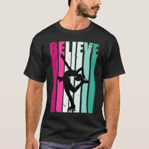 T-shirt Filles Motivationnelles Roses Et Vertes Patinage S