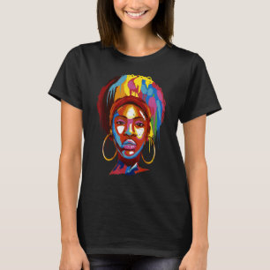 T-shirt Filles noires Queen cheveux naturels Afro Melanin