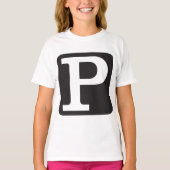 T-shirt filles P majuscule (Devant)