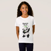 T-shirt Filles Panda Mignon Danse Mode Activée T-s (Devant entier)