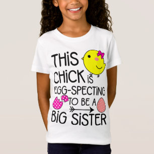 T-Shirt Filles Pâques Penser être une grande soeur Announ