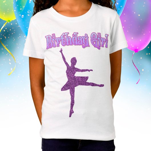 T-Shirt Filles Parties scintillant Ballerina Danse "Fille