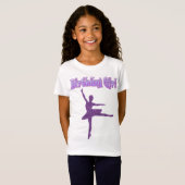 T-Shirt Filles Parties scintillant Ballerina Danse "Fille (Devant entier)