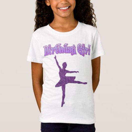 T-Shirt Filles Parties scintillant Ballerina Danse "Fille (Devant)