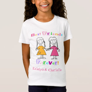 T-Shirt Filles Personnalisées Meilleurs Amis Pour Toujours