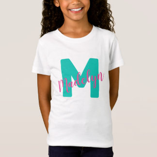 T-Shirt Filles Personnalisées Nom Personnalisé Monogramme 