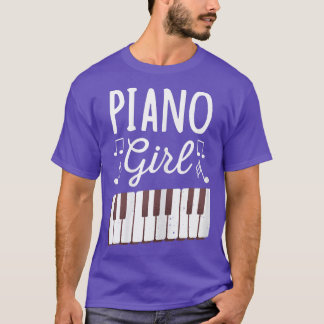 T-shirt Filles Piano Girl Piano Notes musicales336