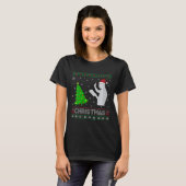 T-shirt Filles Prêcheuse Noël Arbre Éclairage Laide Noël (Devant entier)