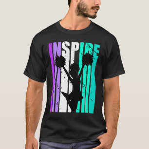T-shirt Filles Purple Inspire Cheerleader Motivat Annivers