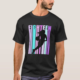 T-shirt Filles Rétro 18E Anniversaire Joueuse De Basket-Ba