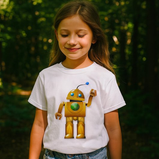 T-Shirt Filles Robot Amical