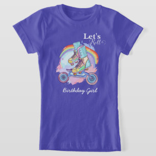 T-Shirt Filles Roller Patinage violet Anniversaire