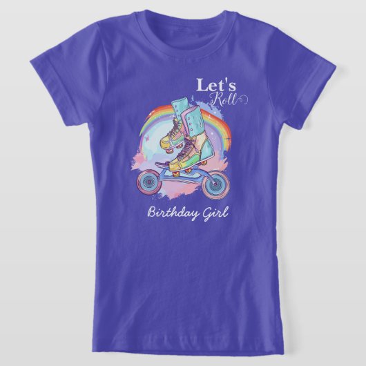 T-Shirt Filles Roller Patinage violet Anniversaire (Poser)