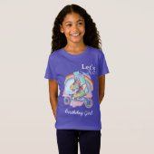T-Shirt Filles Roller Patinage violet Anniversaire (Devant entier)
