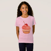 T-shirt filles roses plus doux que les gâteaux (Devant entier)