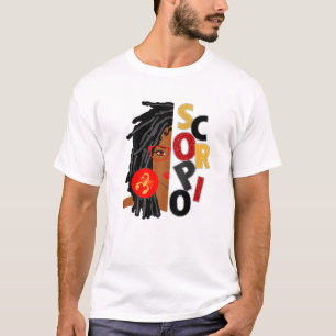 T-shirt Filles Scorpio Girl Afro Locs Girl Zodiac Signes B