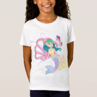 T-shirt filles sirène jeunes X-petits à grands