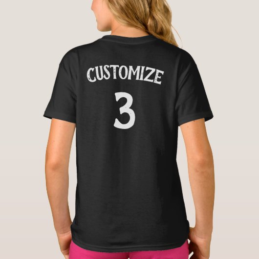 T-shirt Filles Softball Custom Team Player Nom et numéro (Dos)