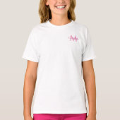 T-shirt Filles T Chemises Monogramme Nom Modèle rose blanc (Devant)