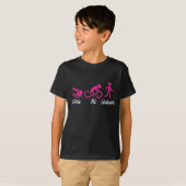 T-shirt Filles Tri Harder Swim Bike Run Funny Triathlon (Devant entier)
