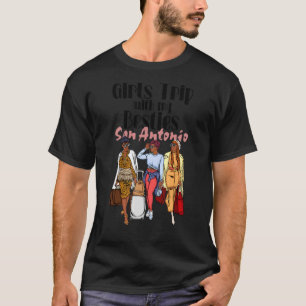 T-shirt Filles Trip Besties San Antonio Melanin Black Vaca