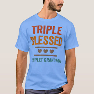 T-shirt Filles Triple Bienheureux Triplet Grandma Grandkid