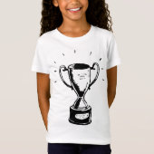 T-shirt filles Trophée Noir et Blanc (Devant)