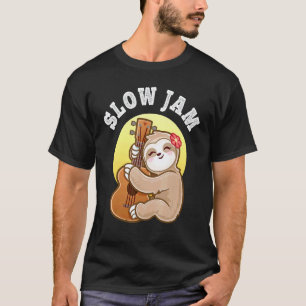 T-shirt Filles Ukulele Uke Guitare Slow Jam Mignon Paresse