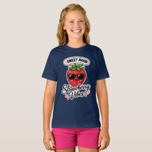 T-Shirt Filles Vibes Fraise Douce