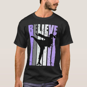 T-shirt Filles Violet Détresse Croire Karaté Fille Noir
