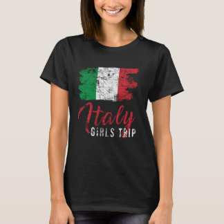 T-shirt Filles Voyage Italie Drapeau Retro Correspondance