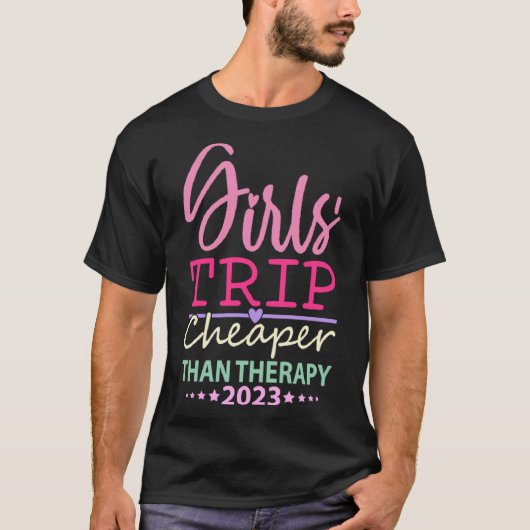 T-shirt Filles Voyage Moins Cher Que Thérapie 2023 Filles (Devant)