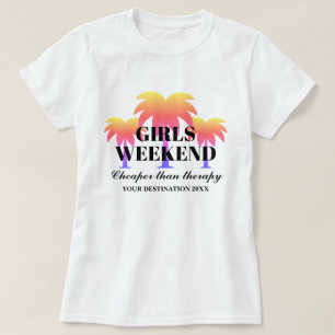 T-shirt Filles week-end voyage tropical palmier escapade a