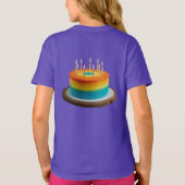 T-shirt Filles's Basic Birthday Cake Fun & Festive Style (Dos)