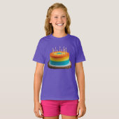 T-shirt Filles's Basic Birthday Cake Fun & Festive Style (Devant entier)