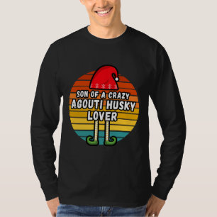 T-shirt Fils D'Agouti Husky Elf Pour Noël