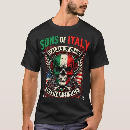 T-shirt Fils d'Italie Italien Américain (Devant)