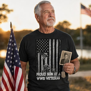 T-shirt Fils fier d'un vétéran de la Seconde Guerre mondia