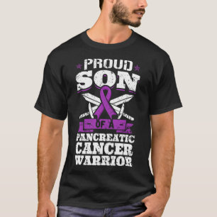T-shirt Fils Fiers D'Un Cancer Pancréatique Guerrier Sensi