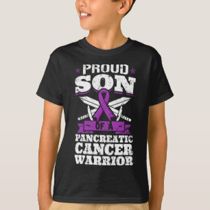 T-shirt Fils Fiers D'Un Cancer Pancréatique Guerrier Sensi