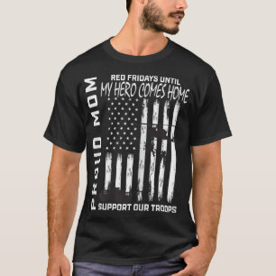 T-shirt Fils Fille Mère Rouge Vendredi Militaire Soutien T