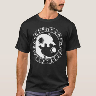 T-shirt Fils Viking De Fenrir Yin Yang Wolf