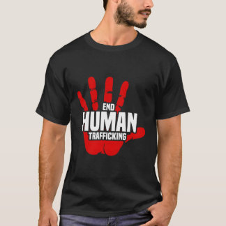 T-shirt Fin de la traite des êtres humains empreinte rouge